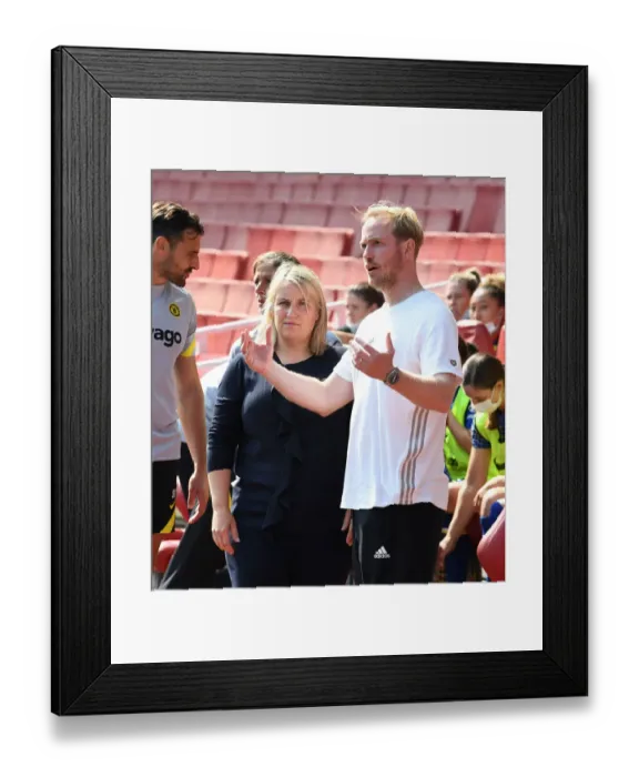 Framed Print : Jonas Eidevall vs. Emma Hayes: A FA WSL Showdown - Arsenal Women vs. Chelsea Women: Two Titans Clash at Emirates Stadium