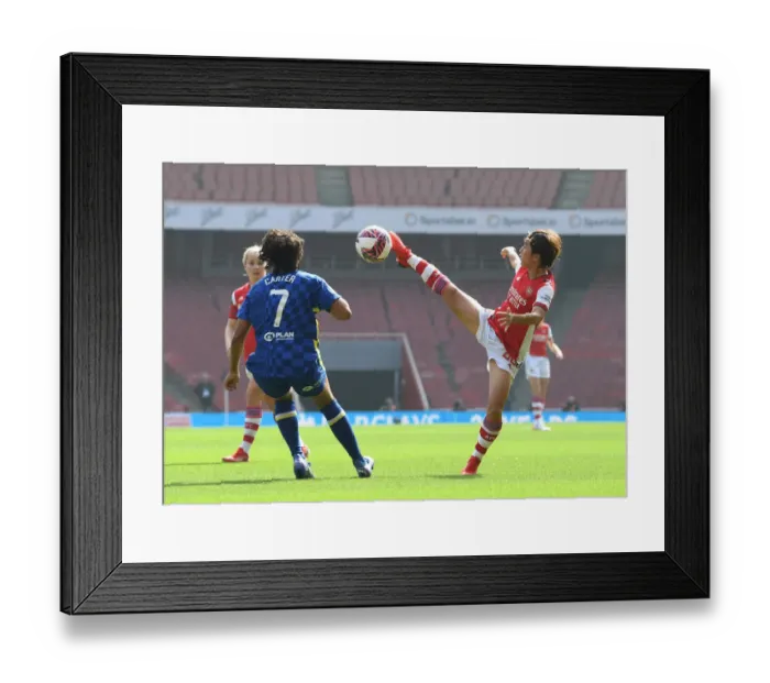 Framed Print : Intense Rivalry: Arsenal Women vs. Chelsea Women Battle it Out in FA WSL Match