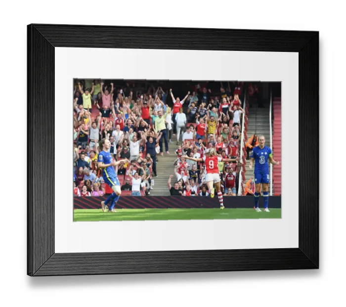 Framed Print : Arsenal Women vs Chelsea Women: Beth Mead Scores the Second Goal in FA WSL Match at Emirates Stadium