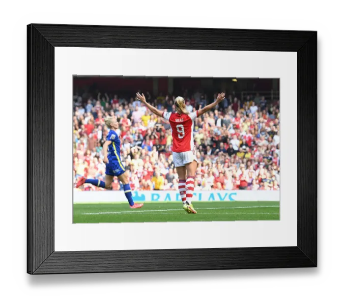 Framed Print : Arsenal Women's Super League Triumph: Beth Mead Scores Third Goal Against Chelsea