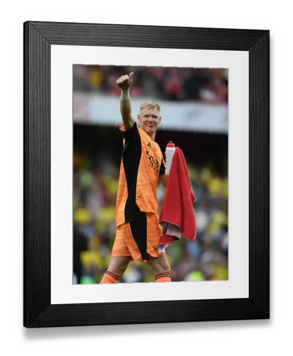 Framed Print : Arsenal's Ramsdale Celebrates Win Against Norwich City in 2021-22 Premier League Framed Print : Arsenal's Ramsdale Celebrates Win Against Norwich City in 2021-22 Premier League