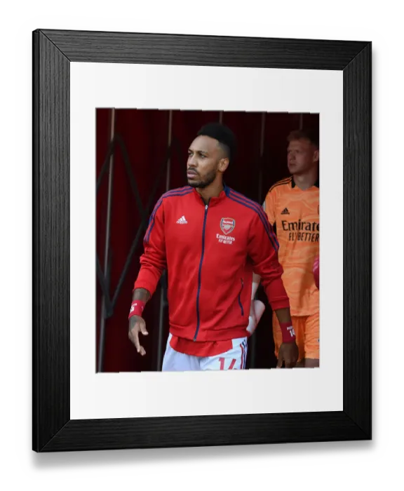 Framed Print : Arsenal's Aubameyang Ready for Norwich Clash in 2021-22 Premier League