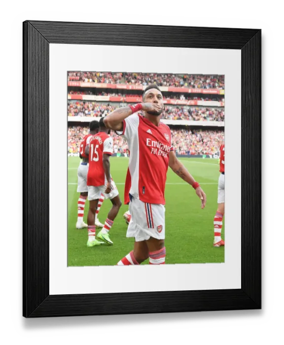 Framed Print : Aubameyang's Strike: Arsenal's Victory over Norwich City in Premier League 2021-22