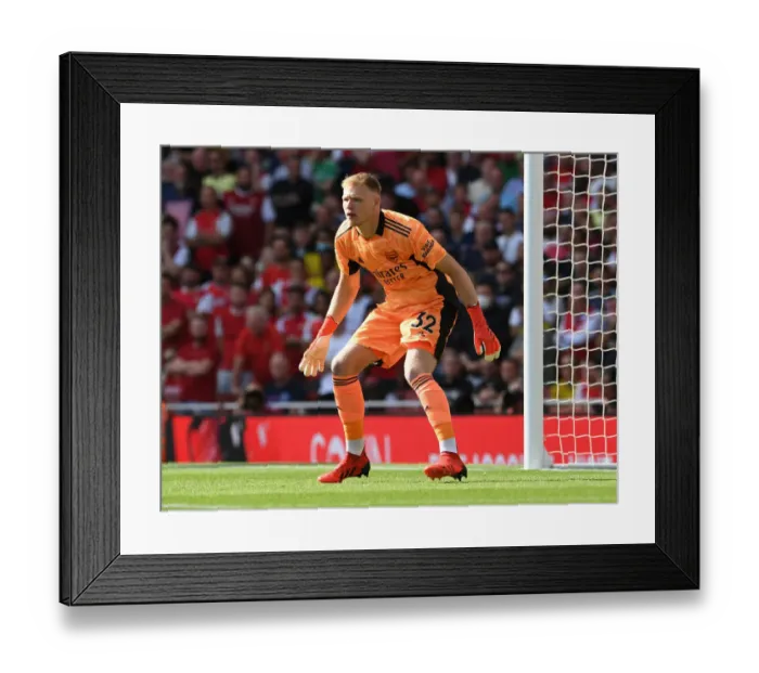 Framed Print : Arsenal's Aaron Ramsdale Makes Premier League Debut: Arsenal vs. Norwich City (2021-22)