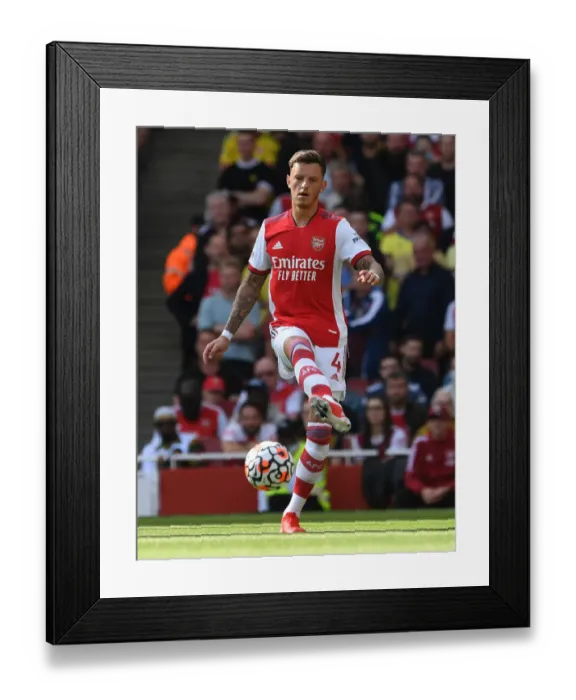 Framed Print : Arsenal's Ben White in Action: Arsenal vs. Norwich City (2021-22 Premier League)