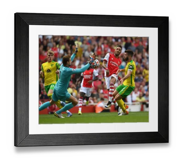 Framed Print : Arsenal vs Norwich City: Aubameyang Thwarted by Krul and Hanley Framed Print : Arsenal vs Norwich City: Aubameyang Thwarted by Krul and Hanley