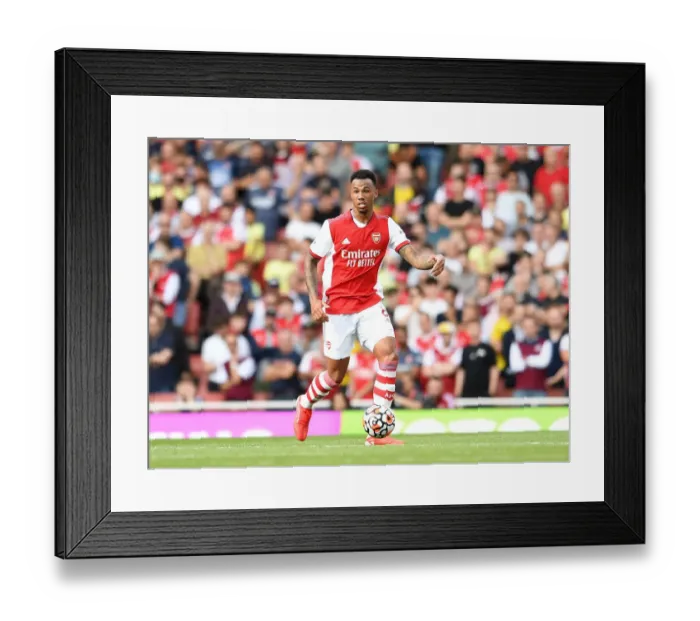 Framed Print : Arsenal's Gabriel Magalhaes in Action against Norwich City (2021-22) Framed Print : Arsenal's Gabriel Magalhaes in Action against Norwich City (2021-22)