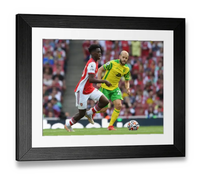 Framed Print : Arsenal vs Norwich City: Albert Sambi Lokonga vs Teemu Pukki Clash in Premier League Showdown