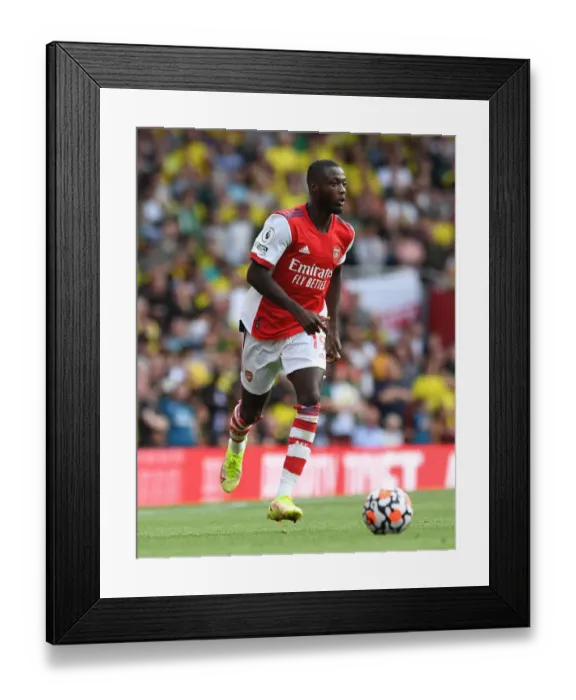Framed Print : Pepe in Action: Arsenal vs. Norwich City, Premier League 2021-22