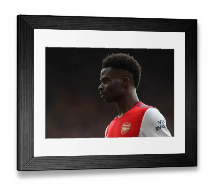 Framed Print : Arsenal's Bukayo Saka in Action against Norwich City - Premier League 2021-22