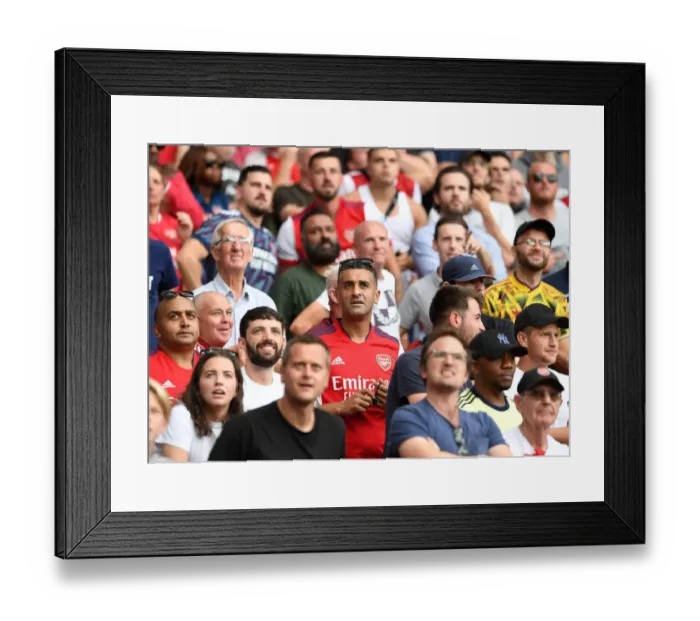 Framed Print : Arsenal Fans Roar at Emirates Stadium: Arsenal vs Norwich City, Premier League 2021-22
