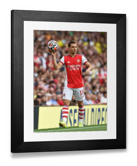 Framed Print : Arsenal's Cedric Soares in Action against Norwich City (2021-22)