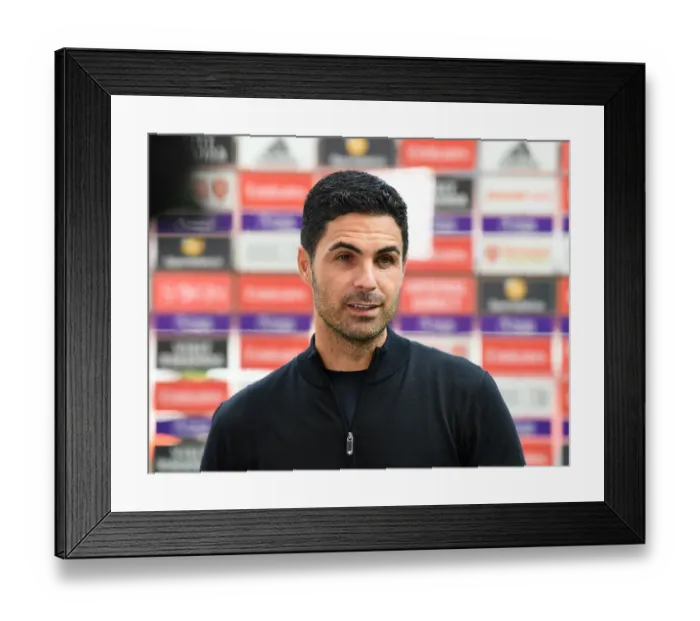 Framed Print : Arsenal's Mikel Arteta Pre-Match: Arsenal vs Norwich City (Premier League 2021-22)