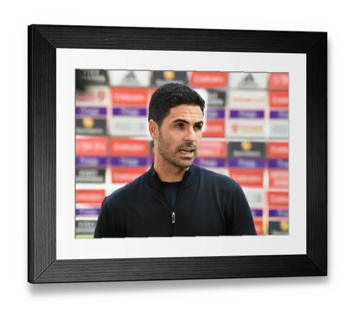 Framed Print : Mikel Arteta: Arsenal Manager Readies Arsenal for Premier League Clash Against Norwich City (2021-22)