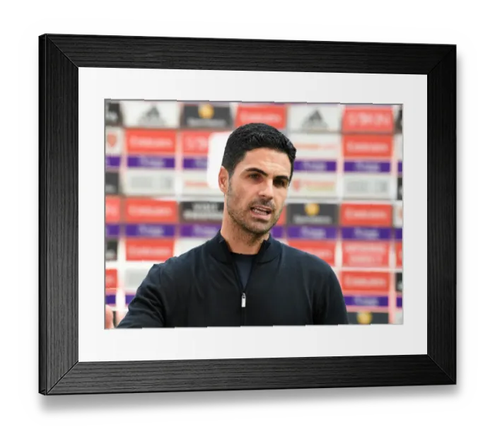 Framed Print : Mikel Arteta: Arsenal Manager Ahead of Arsenal vs Norwich City (Premier League 2021-22)