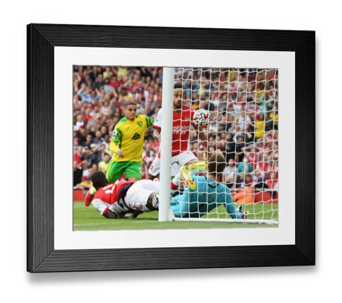 Framed Print : Aubameyang Scores the Winner: Arsenal Defeats Norwich City in the 2021-22 Premier League Framed Print : Aubameyang Scores the Winner: Arsenal Defeats Norwich City in the 2021-22 Premier League