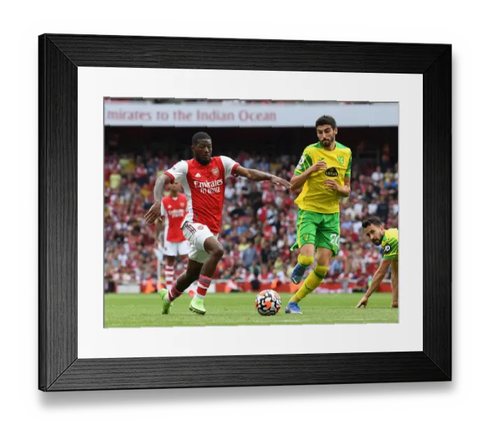 Framed Print : Arsenal's Ainsley Maitland-Niles in Action: Arsenal vs. Norwich City, Premier League 2021-22