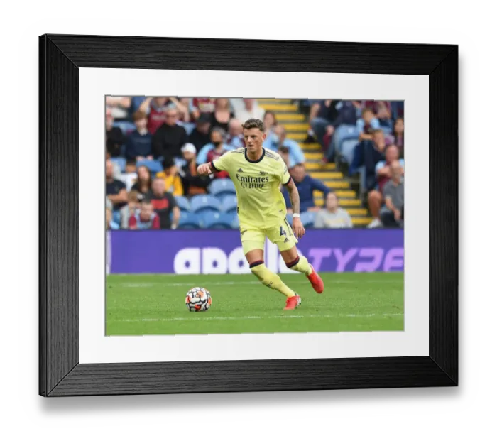 Framed Print : Burnley vs Arsenal: Ben White in Action - Premier League 2021-22