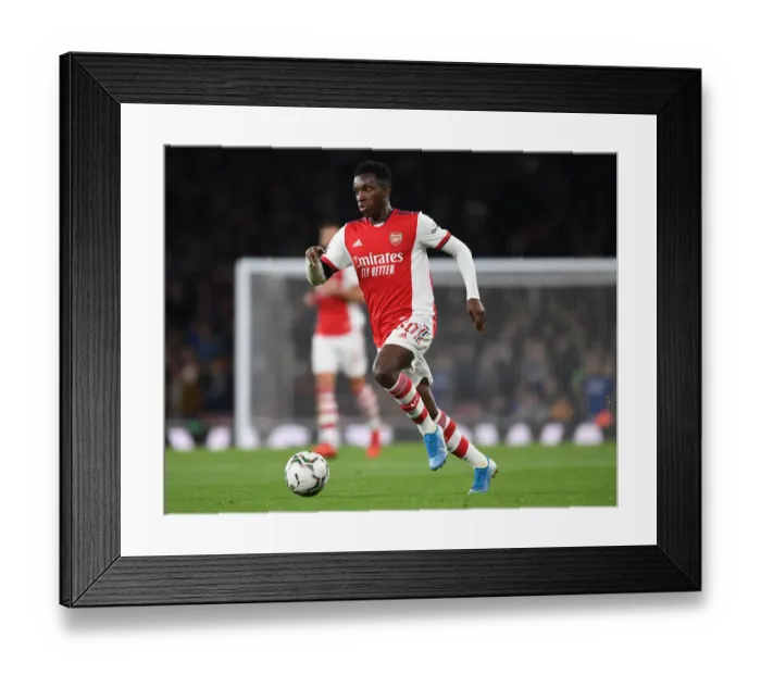 Framed Print : Arsenal's Eddie Nketiah in Action during Carabao Cup Match vs AFC Wimbledon Framed Print : Arsenal's Eddie Nketiah in Action during Carabao Cup Match vs AFC Wimbledon