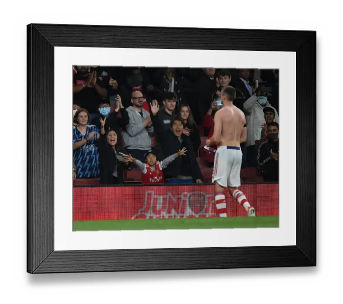 Framed Print : Arsenal Fans Request Rob Holding Shirt After Carabao Cup Match vs AFC Wimbledon