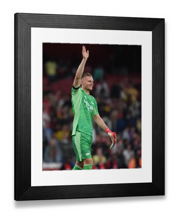 Framed Print : Arsenal's Bernd Leno Celebrates Carabao Cup Victory