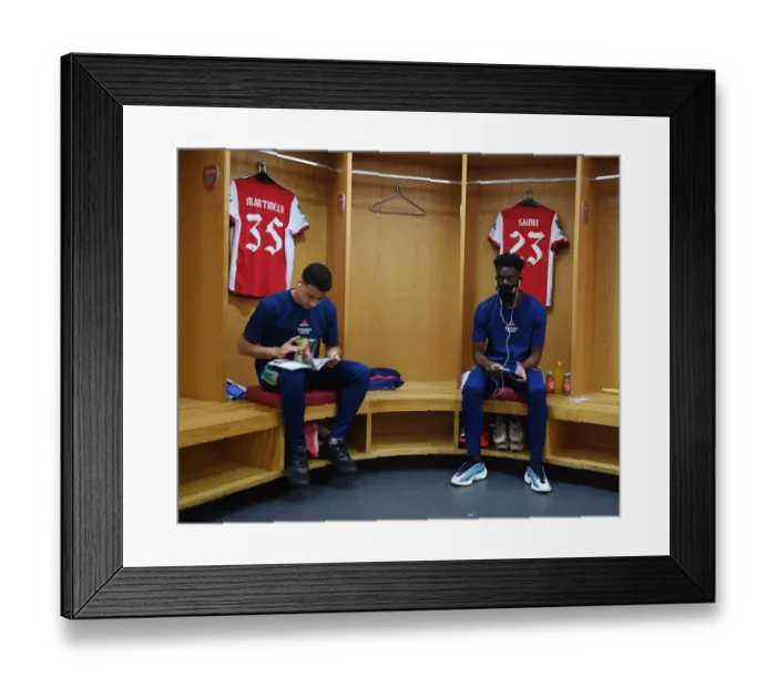 Framed Print : Arsenal's Martinelli and Sambi Prepare for Carabao Cup Clash Against AFC Wimbledon Framed Print : Arsenal's Martinelli and Sambi Prepare for Carabao Cup Clash Against AFC Wimbledon