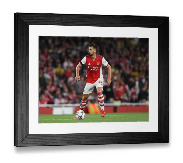 Framed Print : Pablo Mari in Action: Arsenal's Defensive Star Shines in Carabao Cup Clash Against AFC Wimbledon