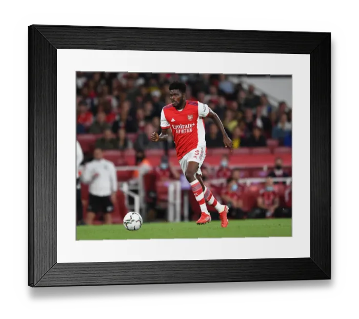 Framed Print : Thomas Partey's Dominant Display: Arsenal Overpowers AFC Wimbledon in Carabao Cup 2021-22