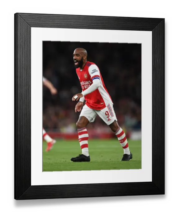 Framed Print : Alexandre Lacazette's Goal Secures Arsenal's Victory over AFC Wimbledon in Carabao Cup 2021-22