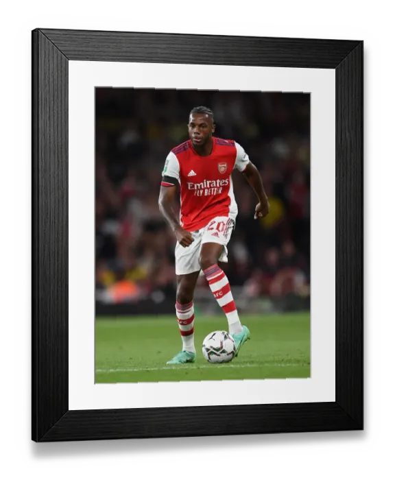 Framed Print : Arsenal's Nuno Tavares in Action against AFC Wimbledon in Carabao Cup Third Round