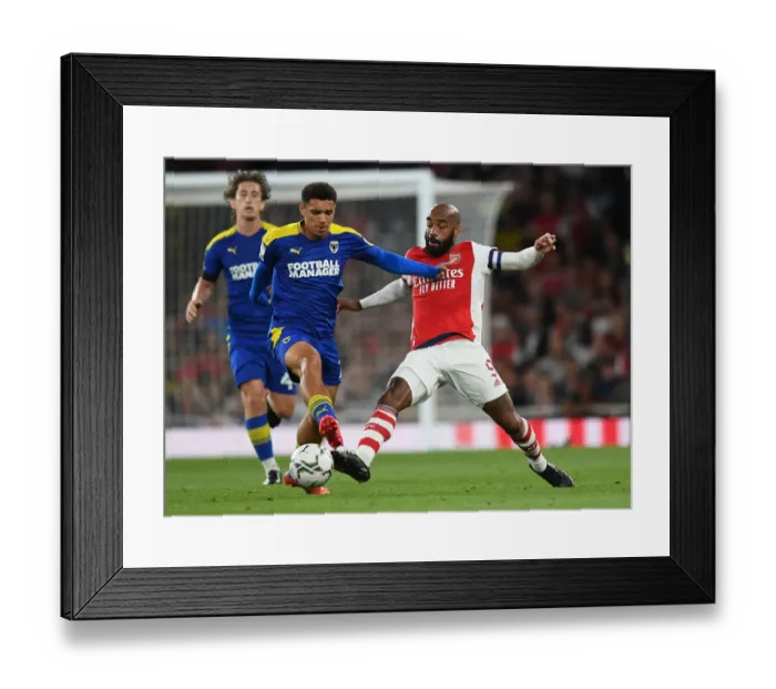 Framed Print : Arsenal vs AFC Wimbledon: Lacazette Clashes with Lawrence in Carabao Cup Showdown Framed Print : Arsenal vs AFC Wimbledon: Lacazette Clashes with Lawrence in Carabao Cup Showdown