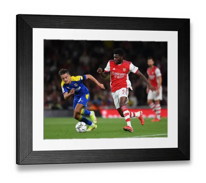 Framed Print : Thomas Partey in Action: Arsenal vs AFC Wimbledon, Carabao Cup Third Round
