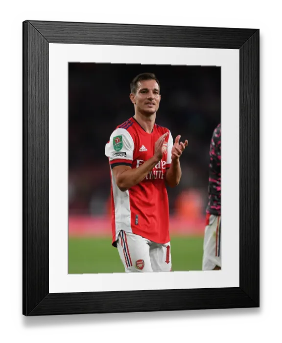 Framed Print : Arsenal's Cedric Soares Celebrates Carabao Cup Victory with Fans