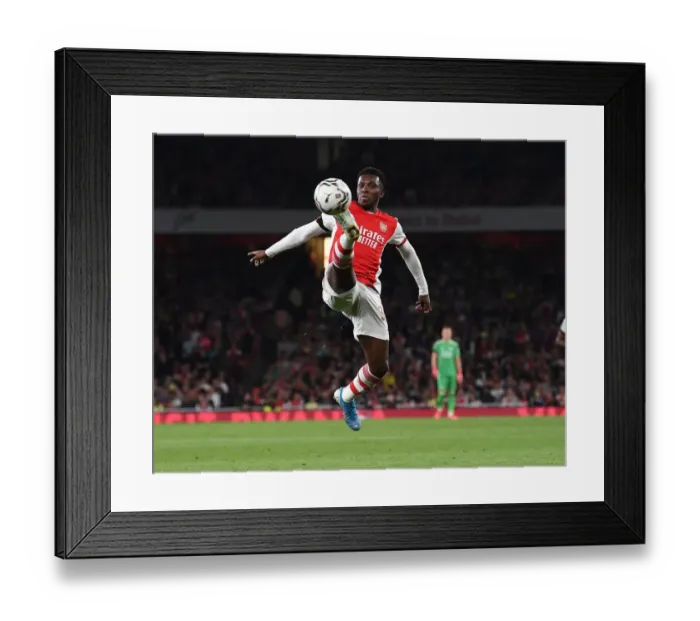 Framed Print : Arsenal's Eddie Nketiah in Action during Carabao Cup Clash vs AFC Wimbledon