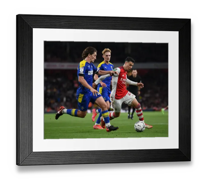 Framed Print : Martinelli's Moment: Arsenal's Victory over AFC Wimbledon in Carabao Cup 2021-22