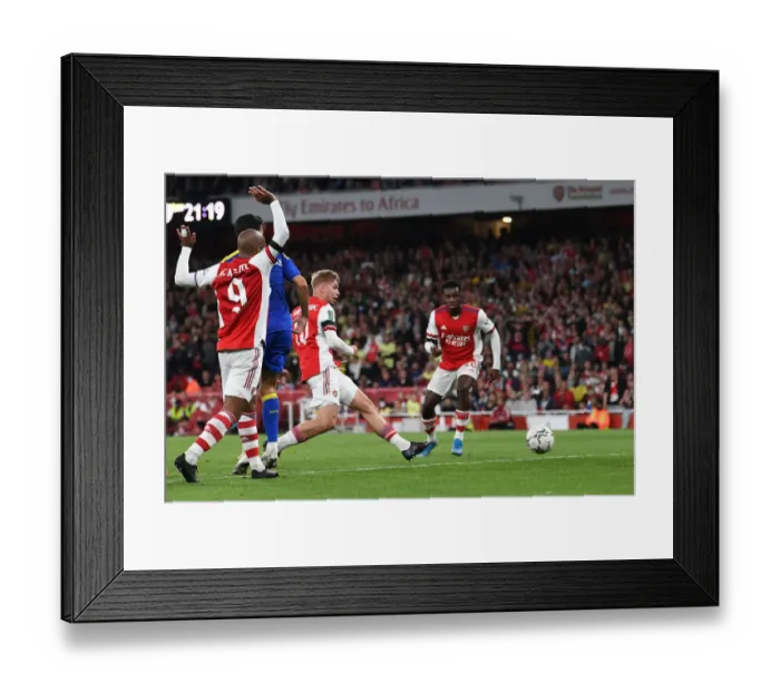 Framed Print : Emile Smith Rowe Scores Arsenal's Second Goal Against AFC Wimbledon in Carabao Cup Third Round