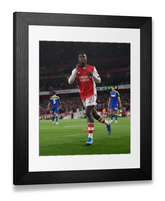 Framed Print : Eddie Nketiah Hat-Trick: Arsenal Cruises Past AFC Wimbledon in Carabao Cup