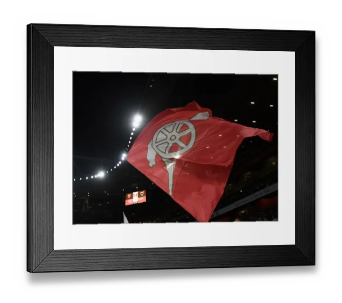 Framed Print : Arsenal Fans Wave Flags at Emirates Stadium during Carabao Cup Match vs AFC Wimbledon Framed Print : Arsenal Fans Wave Flags at Emirates Stadium during Carabao Cup Match vs AFC Wimbledon