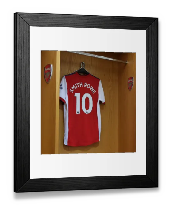 Framed Print : Emile Smith Rowe's Arsenal Jersey in Arsenal Changing Room Ahead of Arsenal vs. Tottenham (2021-22 Premier League) Framed Print : Emile Smith Rowe's Arsenal Jersey in Arsenal Changing Room Ahead of Arsenal vs. Tottenham (2021-22 Premier League)