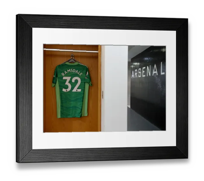 Framed Print : Aaron Ramsdale's Empty Jersey in Arsenal Dressing Room: A Silent Prelude to the Arsenal vs. Tottenham Rivalry Framed Print : Aaron Ramsdale's Empty Jersey in Arsenal Dressing Room: A Silent Prelude to the Arsenal vs. Tottenham Rivalry