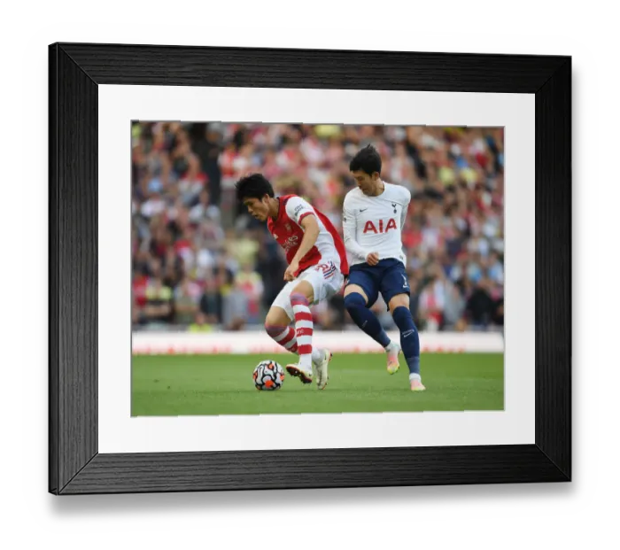 Framed Print : Capital Rivalry: Tomiyasu vs. Son - Arsenal vs. Tottenham, Premier League 2021-22 Framed Print : Capital Rivalry: Tomiyasu vs. Son - Arsenal vs. Tottenham, Premier League 2021-22