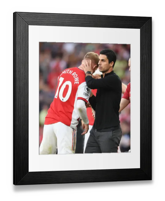 Framed Print : Mikel Arteta Guides Emile Smith Rowe: Nurturing Arsenal's Young Talent at Emirates Stadium during Arsenal vs. Tottenham Hotspur, 2021-22 Premier League Framed Print : Mikel Arteta Guides Emile Smith Rowe: Nurturing Arsenal's Young Talent at Emirates Stadium during Arsenal vs. Tottenham Hotspur, 2021-22 Premier League