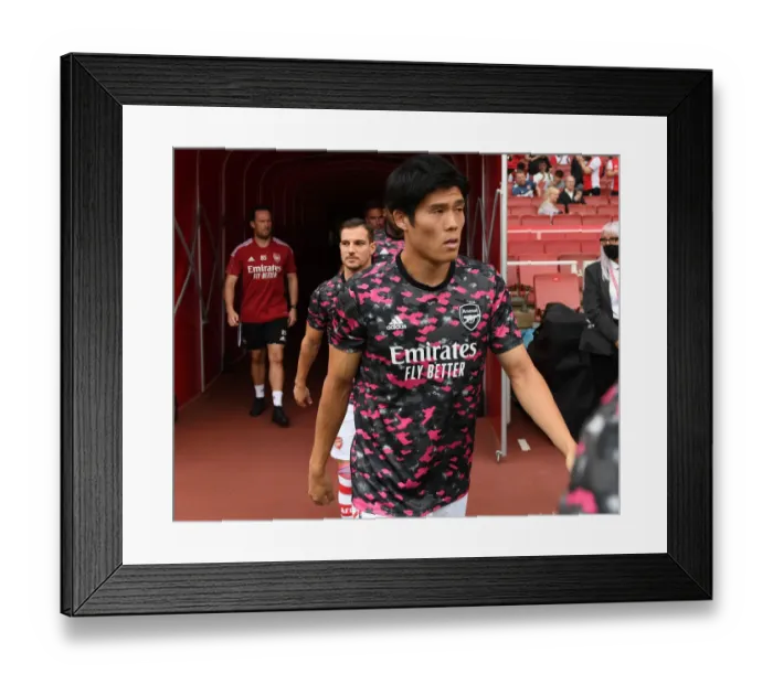 Framed Print : Arsenal's Tomiyasu Makes Premier League Debut: Arsenal vs. Tottenham - Tunnel Moment
