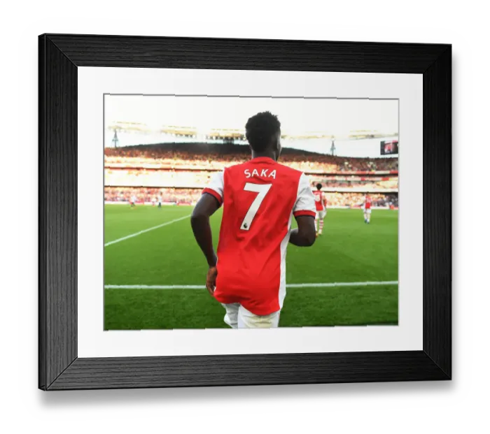 Framed Print : Bukayo Saka's Showdown: Arsenal vs. Tottenham at the Emirates
