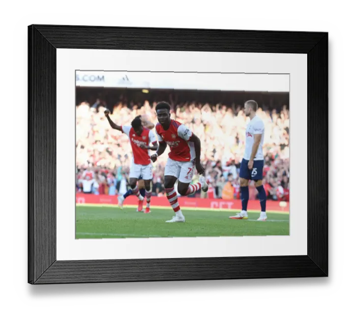 Framed Print : Saka's Thriller: Arsenal's Triumph over Tottenham in the 2021-22 Premier League - Bukayo Saka's Hat-Trick at Emirates Stadium Framed Print : Saka's Thriller: Arsenal's Triumph over Tottenham in the 2021-22 Premier League - Bukayo Saka's Hat-Trick at Emirates Stadium