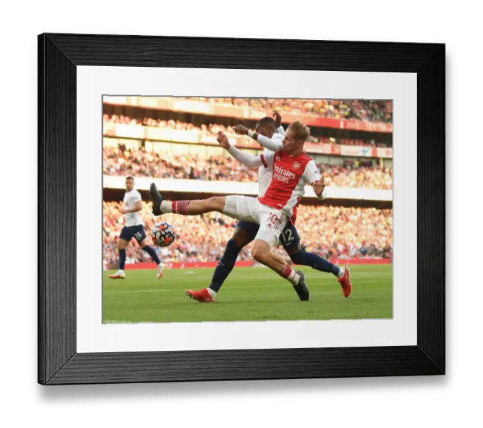 Framed Print : Smith Rowe vs. Royal: A Winged Battle in the Arsenal vs. Tottenham Rivalry