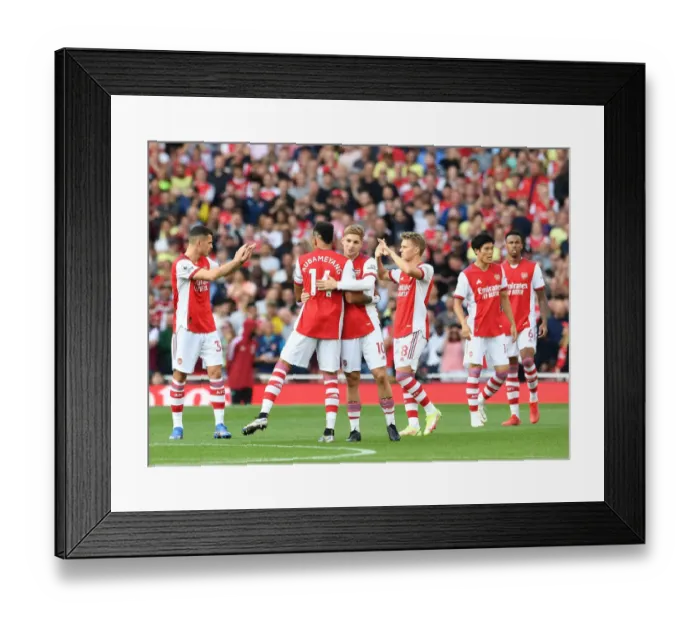 Framed Print : Arsenal's Smith Rowe and Aubameyang Prepare for Battle against Tottenham in Premier League Showdown