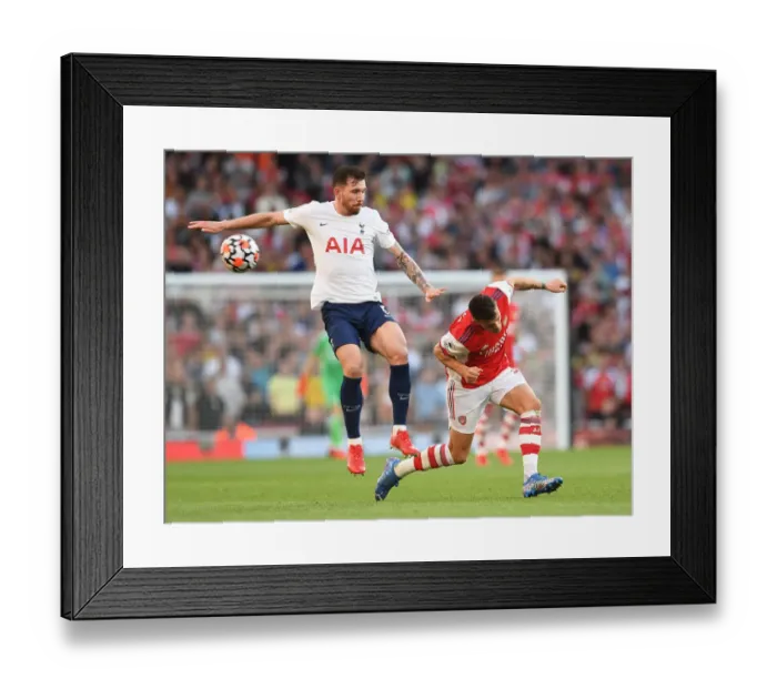 Framed Print : Clash of the Midfield Titans: Xhaka vs. Hojbjerg - Arsenal vs. Tottenham, Premier League 2021-22