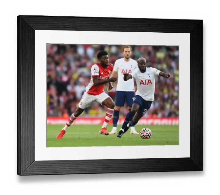 Framed Print : Partey vs. Ndombele: A Midfield Battle in the Arsenal vs. Tottenham Premier League Clash