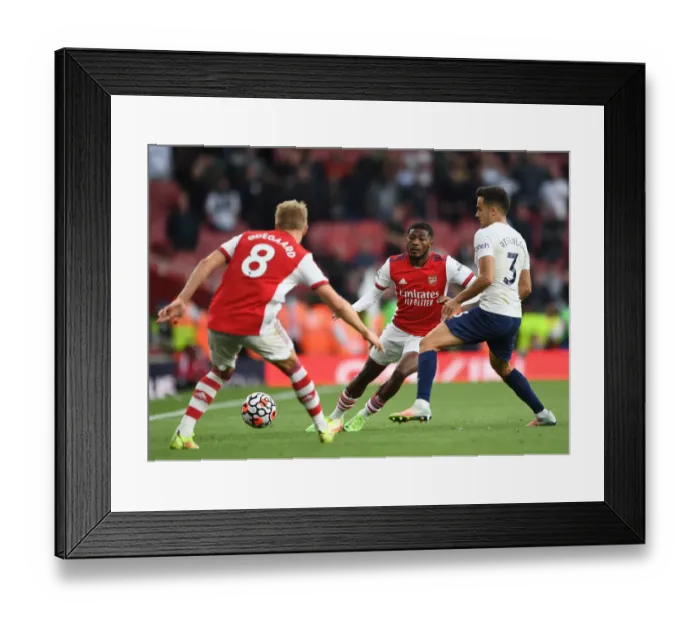 Framed Print : Arsenal vs. Tottenham: Intense Battle - Maitland-Niles vs. Reguilon at Emirates Stadium (Premier League 2021-22)